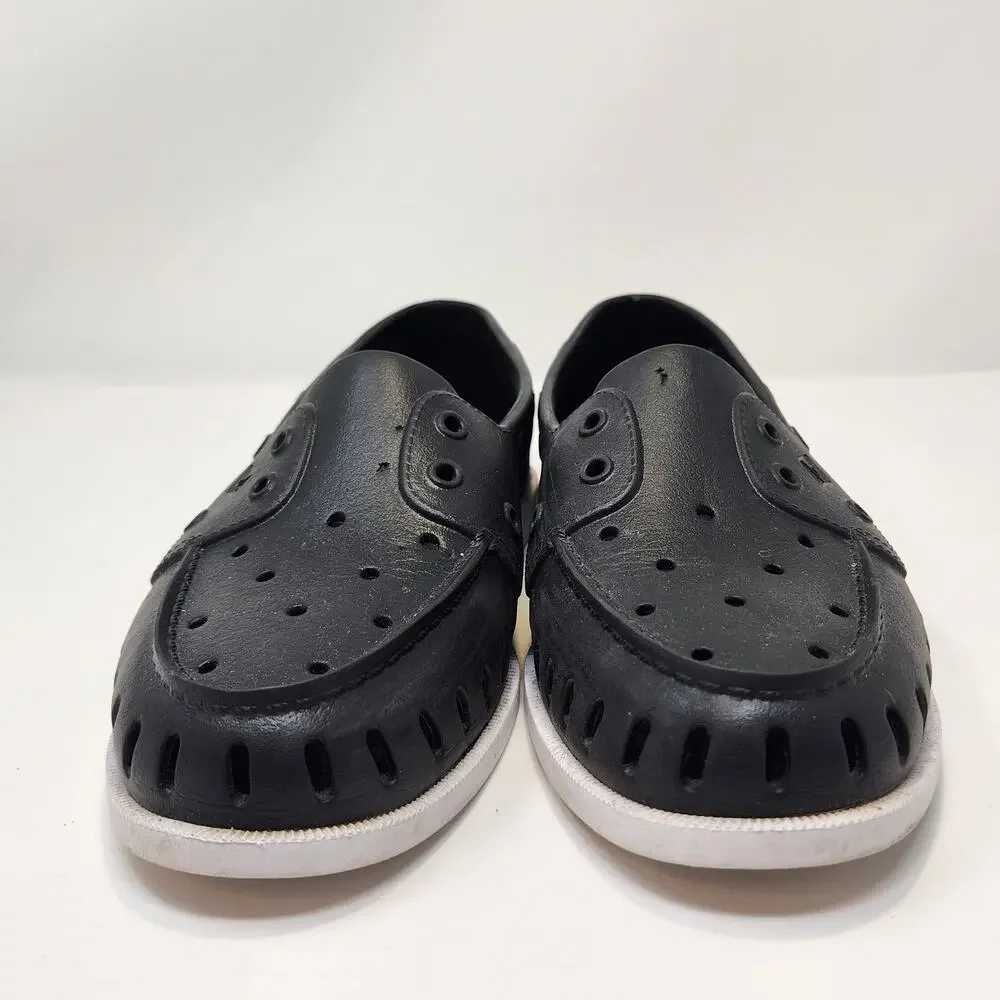 Sperry AO Float Boat Shoes Unisex Black White Rubber Men 8 Women 10 Slip On - Picture 3 of 8